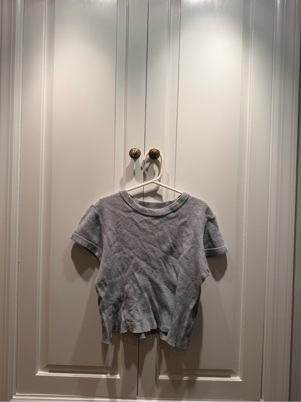 Brandy Melville Waffle Tee - Gray
